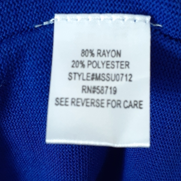 NY Collection Poncho Sweater L Blue 128 - Picture 6 of 7